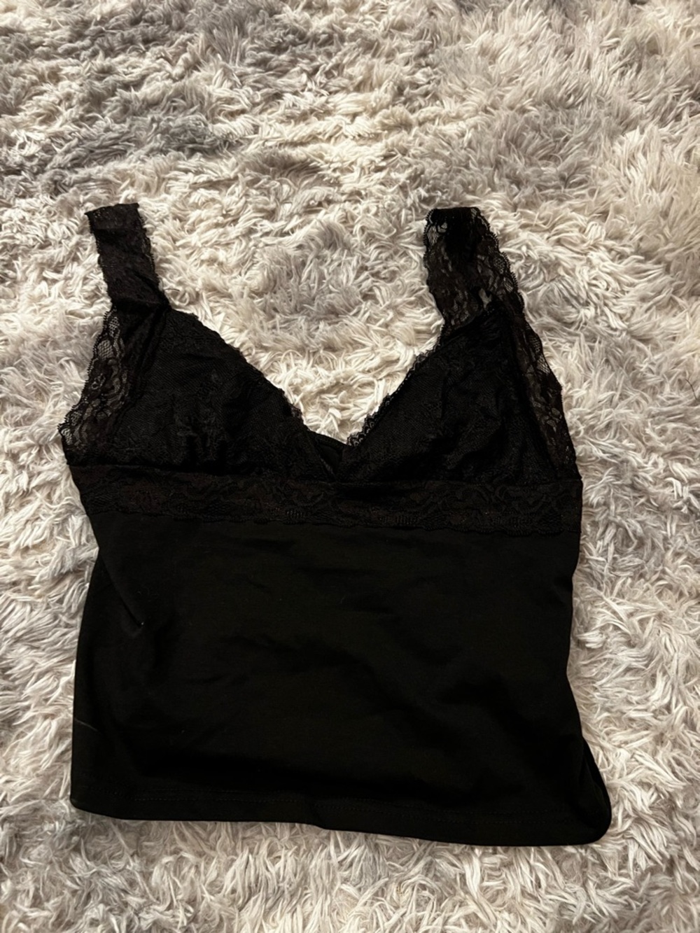 Black Lace Camisole Tank Top